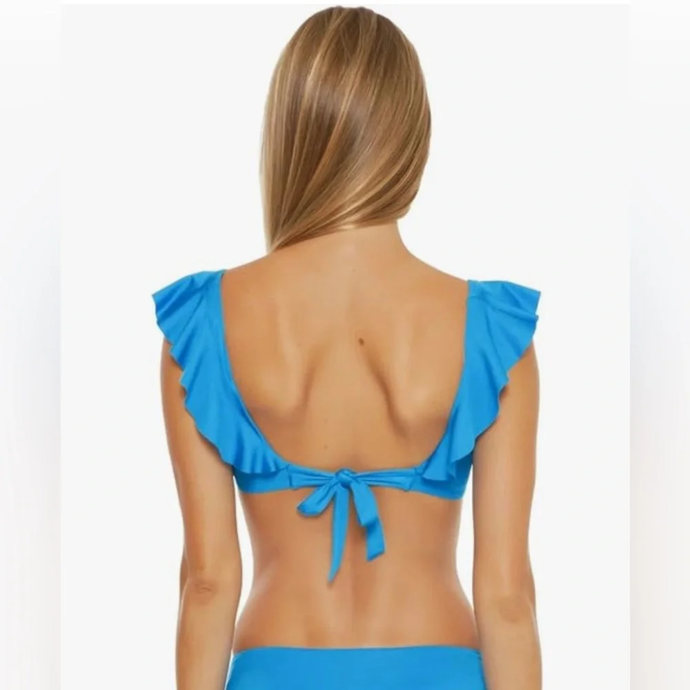 NWT [Trina Turk] Monaco Ruffled Underwire Bikini Top in Adriatic Blue Women’s 12 - Picture 10 of 11